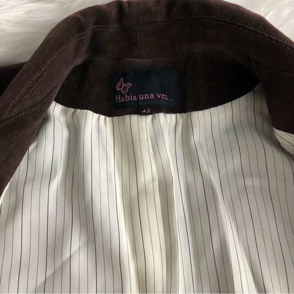 Habia Una Vez Designer Chocolate Brown Lined Brazer, S - Picture 5 of 6
